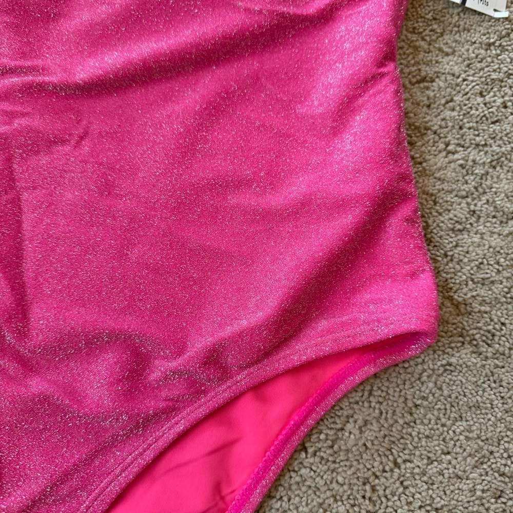 NWT Good American SPARKLE MODERN TANK SWIMSUIT IN KNOCKOUT PINK 7 - Picture 4 of 5